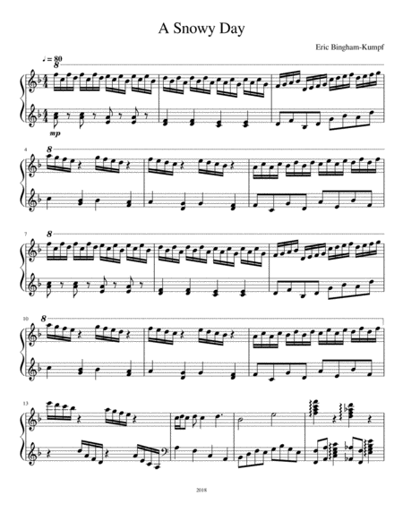 A Snowy Day Sheet Music