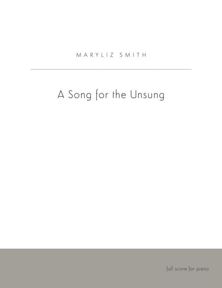 Free Sheet Music A Song For The Unsung