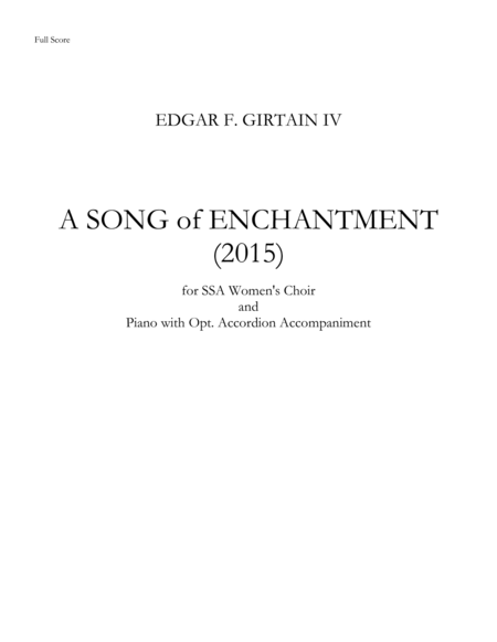 A Song Of Enchantment Sheet Music