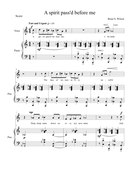 A Spirit Passed Before Me Sheet Music