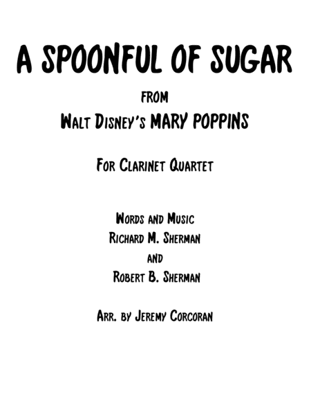 A Spoonful Of Sugar For Clarinet Quartet Sheet Music