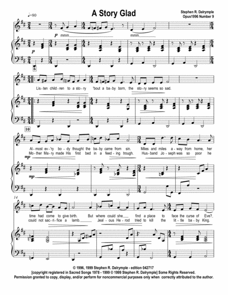 A Story Glad Sheet Music