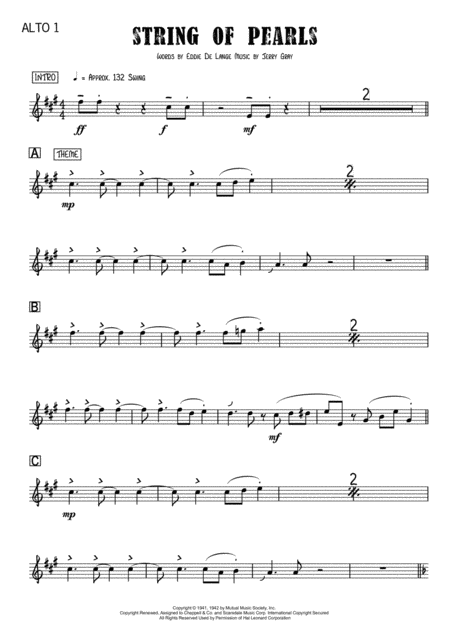 A String Of Pearls Big Band Sheet Music