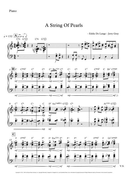 Free Sheet Music A String Of Pearls Solo Piano
