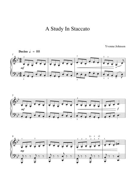 Free Sheet Music A Study In Staccato