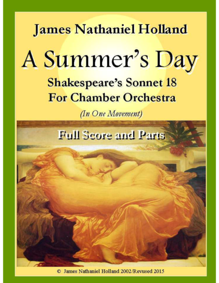 Free Sheet Music A Summers Day Shakespeares Sonnet 18 For Chamber Orchestra