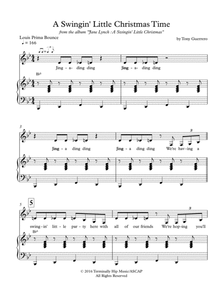 A Swingin Little Christmas Time Piano Vocal Sheet Music