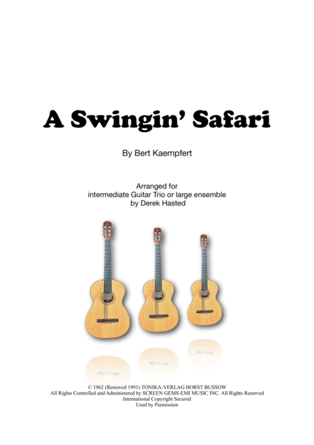 A Swingin Safari Guitar Trio Or Large Ensemble Sheet Music