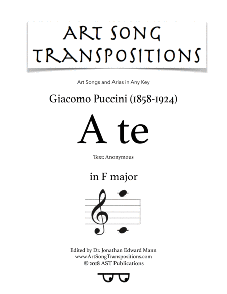 A Te F Major Sheet Music