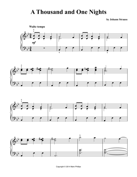 Free Sheet Music A Thousand And One Nights