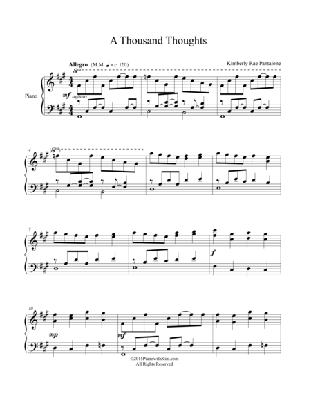 A Thousand Thoughts Sheet Music