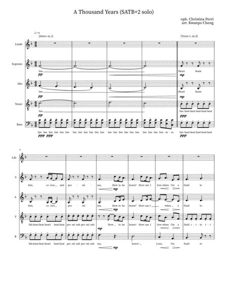 Free Sheet Music A Thousand Years A Cappella
