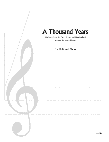 A Thousand Years Flute And Piano Sheet Music