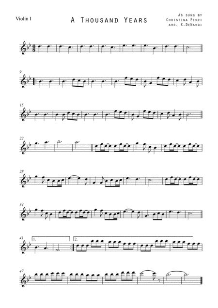 A Thousand Years From Twilight For String Quartet Sheet Music