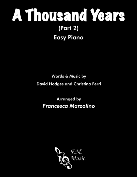 A Thousand Years Part 2 Easy Piano Sheet Music