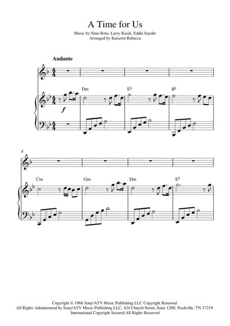 Free Sheet Music A Time For Us Love Theme For English Horn Solo And Piano Accompaniment