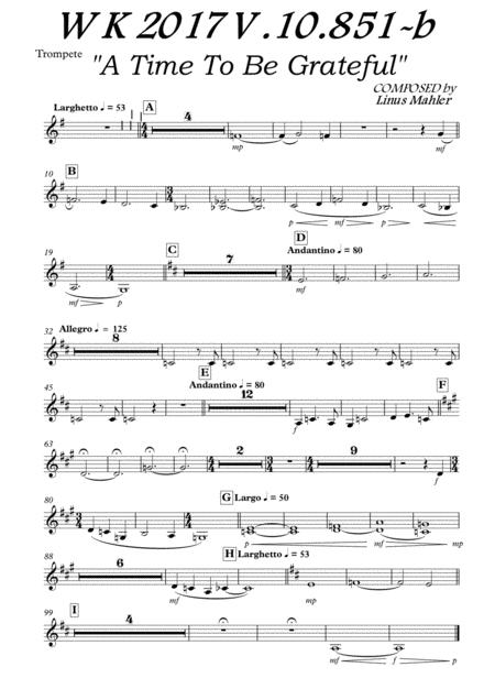 A Time To Be Grateful Trumpet Sheet Music