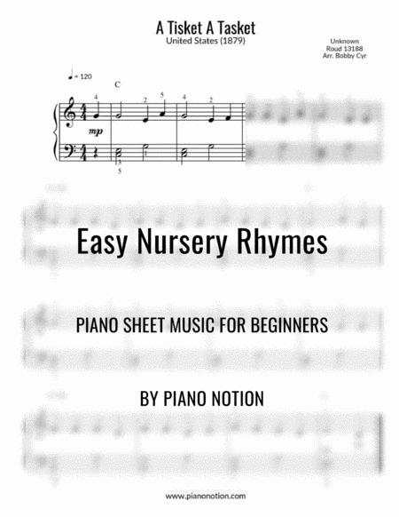 Free Sheet Music A Tisket A Tasket Easy Piano Solo