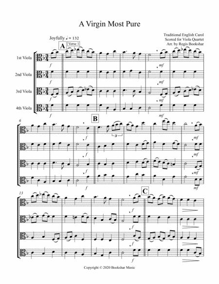 Free Sheet Music A Virgin Most Pure Viola Quartet