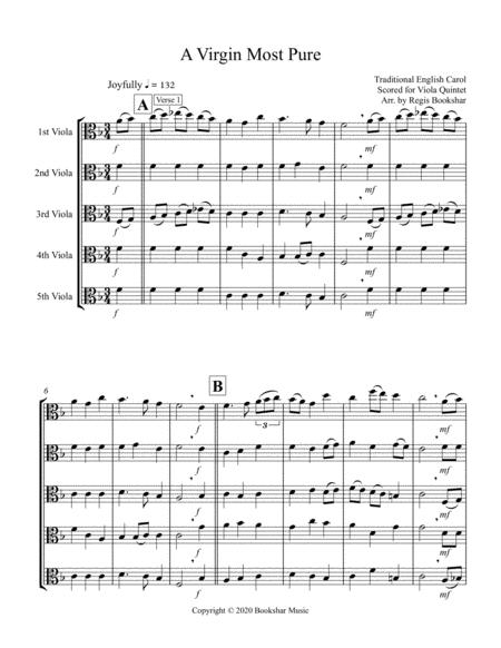 A Virgin Most Pure Viola Quintet Sheet Music