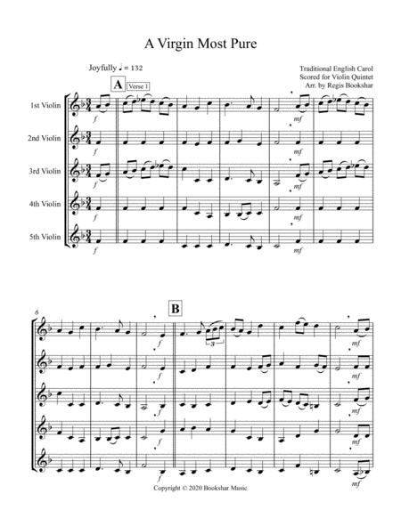 A Virgin Most Pure Violin Quintet Sheet Music