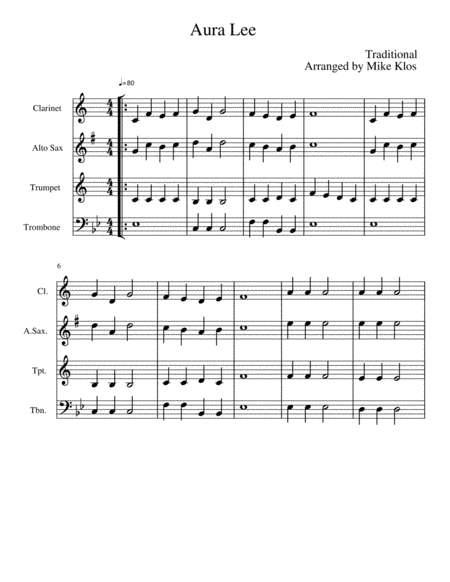 A Vucchella For Clarinet Choir And Piano Sheet Music