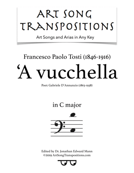 A Vucchella Transposed To C Major Bass Clef Sheet Music