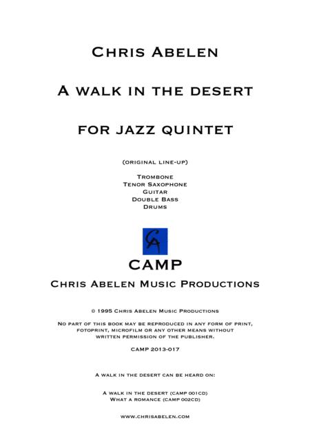Free Sheet Music A Walk In The Desert