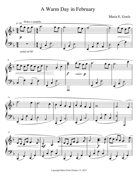 A Warm Day In February Sheet Music