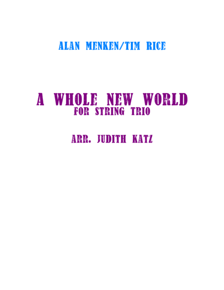 A Whole New World For String Trio Sheet Music