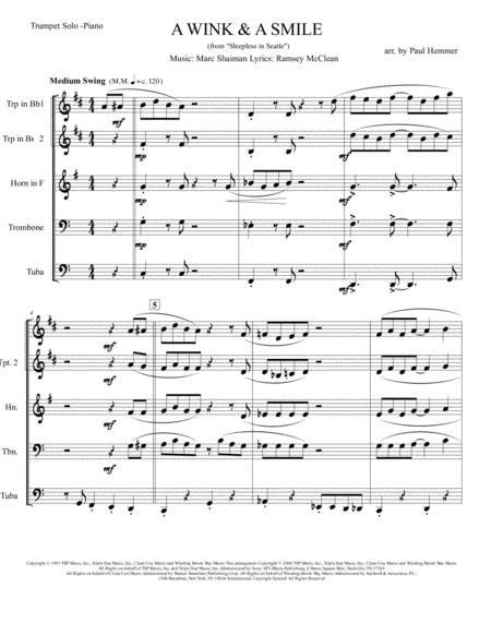 A Wink And A Smile Brass Quintet Sheet Music