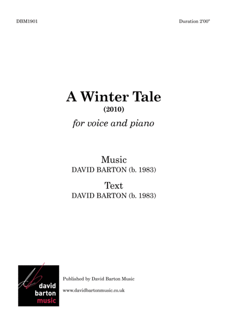 Free Sheet Music A Winter Tale