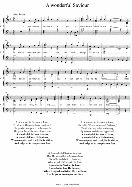 A Wonderful Saviour Is Jesus A New Tune To An Old Hymn That Deserves To Be Rediscoved Sheet Music