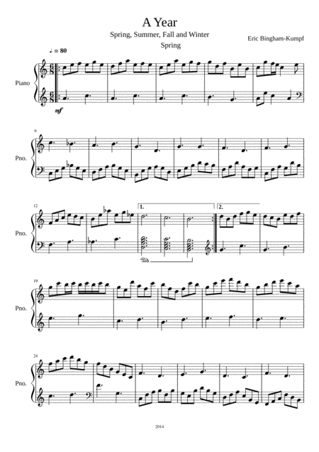 A Year Sheet Music