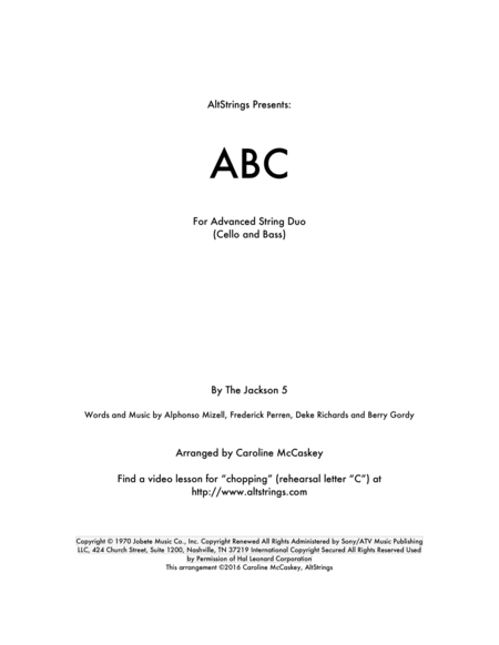 Free Sheet Music Abc Cello And Double Bass Duet