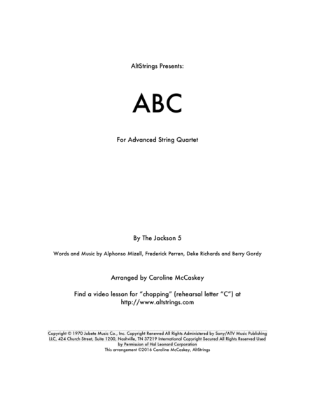 Abc String Quartet Sheet Music