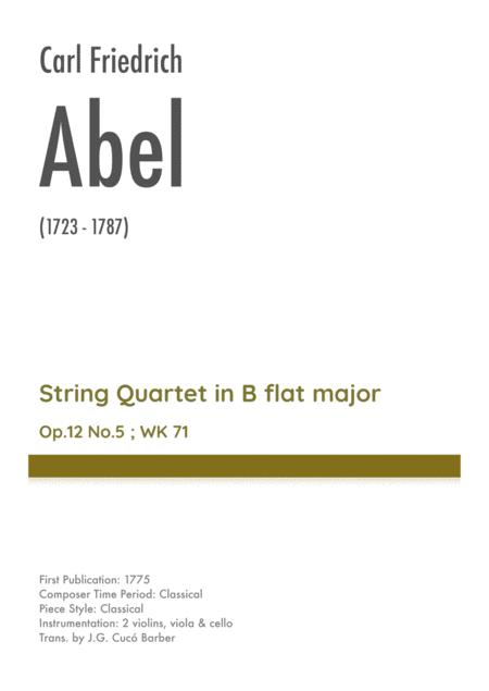 Free Sheet Music Abel String Quartet In B Flat Major Op 12 No 5 Wk 71