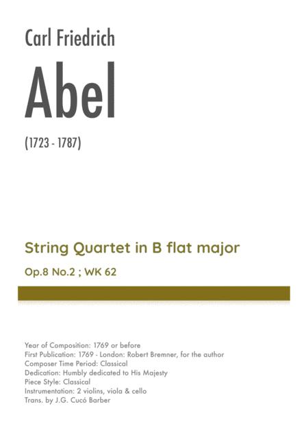 Free Sheet Music Abel String Quartet In B Flat Major Op 8 No 2 Wk 62