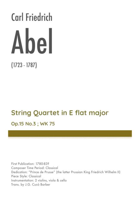 Free Sheet Music Abel String Quartet In E Flat Major Op 15 No 3 Wk 75