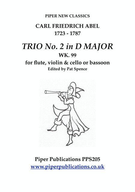 Abel Trio No 2 In D Major Wk 99 For Flute Violin Cello Or Bassoon Sheet Music