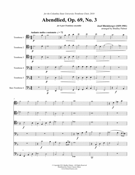 Abendlied Op 69 No 3 Sheet Music