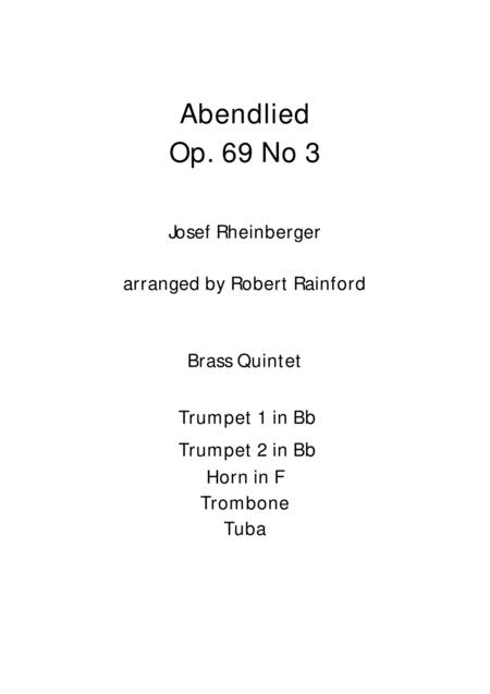 Free Sheet Music Abendlied Op69 No 3