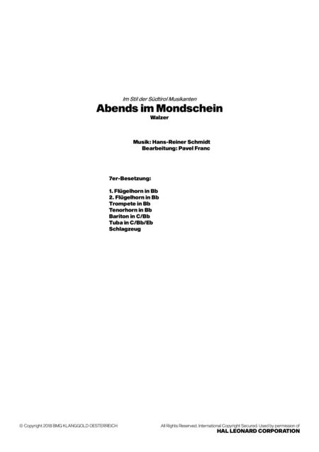 Abends Im Mondschein Sheet Music