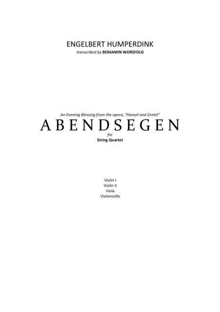 Free Sheet Music Abendsegen