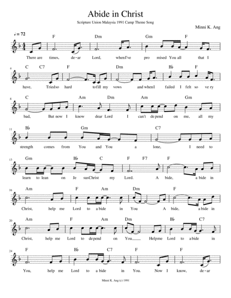 Abide In Christ Sheet Music