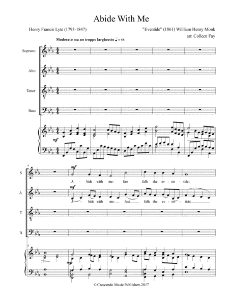 Abide With Me Hymn Anthem On H F Lytes Eventide Sheet Music