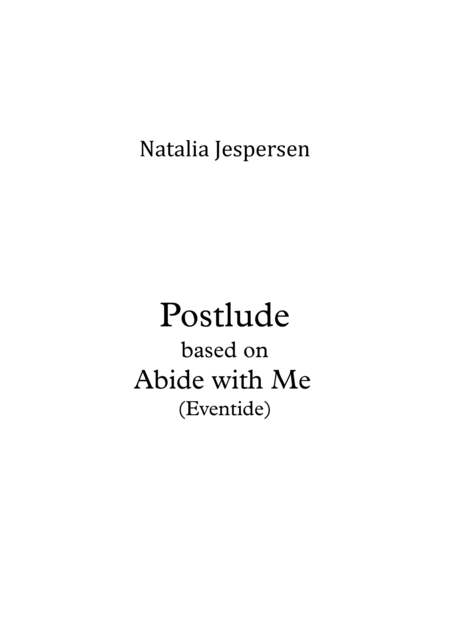 Abide With Me Postlude Sheet Music