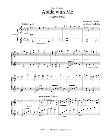 Free Sheet Music Abide With Me Psalter 187