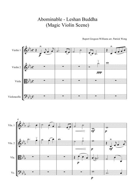 Free Sheet Music Abominable Leshan Buddha Magic Violin Scene String Quartet