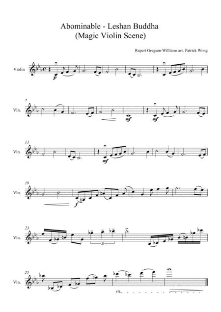 Abominable Leshan Buddha Magic Violin Scene Violin Solo Sheet Music